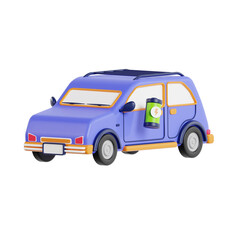  Electric car 3d icon. 3D Electric Car Charging, Green Energy, Clean Energy, Environmental Alternative Energy Concept