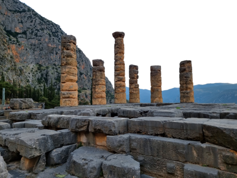 greece delphi appolo temple columns ancient