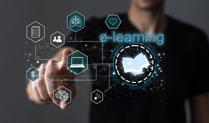 E-learning Online Education Training Webinar Seminar Personal Development and Professional growth.