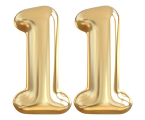 11 Number Gold Balloon