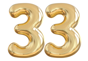 33 Number Gold Balloon