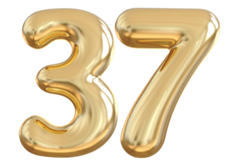 37 Number Gold Balloon