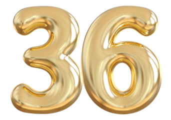 36 Number Gold Balloon