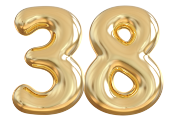 38 Number Gold Balloon