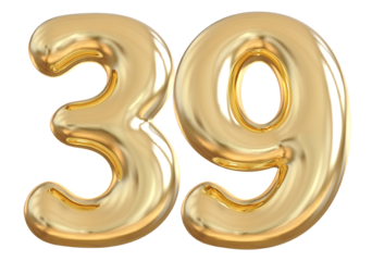 39 Number Gold Balloon