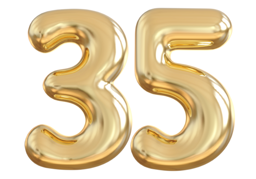 35 Number Gold Balloon