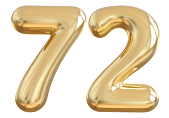 72 Number Gold Balloon