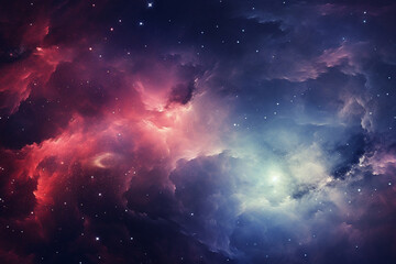 Nebula galaxy night sky background banner or wallpaper