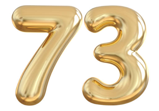 73 Number Gold Balloon