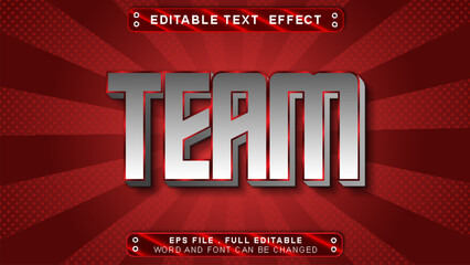 Team text effect template with 3d style use for logo and business brand