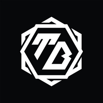 recommend clip art: TB Logo monogram hexagon shape with geometric abstract outline design template