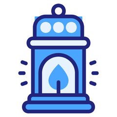 oil lamp blue icon