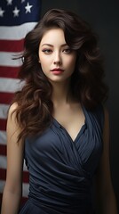 Illustration of a fashion portrait, created as a generative artwork using AI.