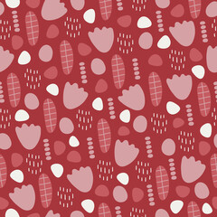 Abstract seamless pattern with geometric shapes, dots, circles. Vector illustration