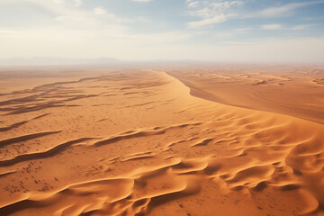 Fototapeta na wymiar Sahara desert aerial drone view landscape, sand dunes