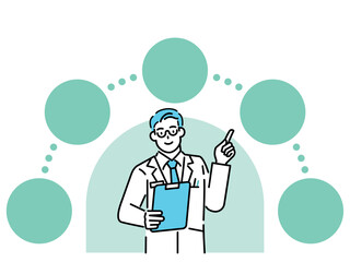 A doctor standing up front and explaining