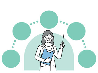 A doctor standing up front and explaining