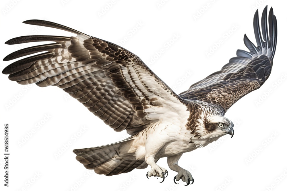 Poster falcon isolated on white background. generated by ai.