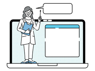 A doctor standing up front and explaining