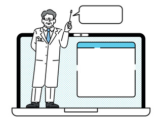 A doctor standing up front and explaining