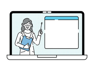 A doctor standing up front and explaining