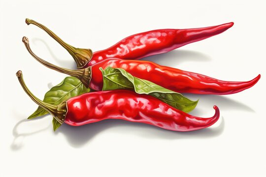 chili pepper drawing isolated on white background. Generated by AI