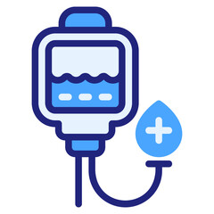 blood transfusion blue icon
