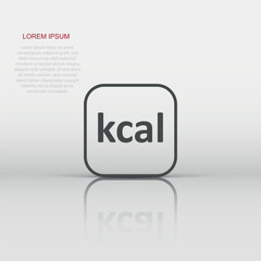 Kcal icon in flat style. Diet vector illustration on white isolated background. Calories business concept.