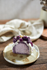 Purple sweet potato roll cake