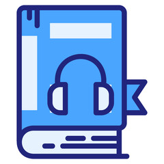 Audio book blue icon