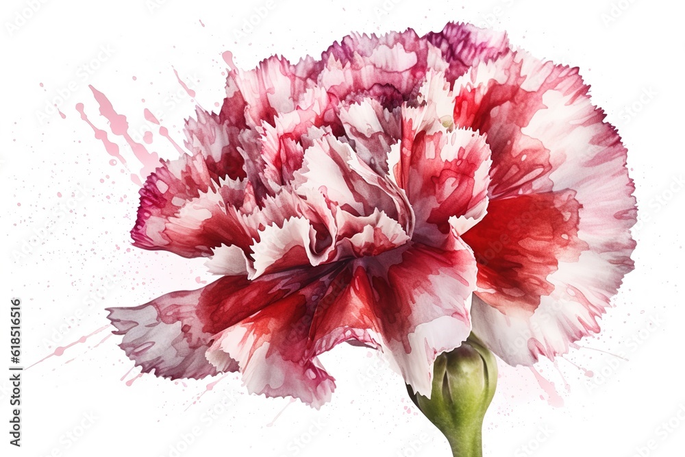 Poster carnation isolated on white background. generated by ai