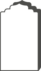 Ramadan minimal Y2K frame. Islamic boho arch. Aesthetic modern element for post and card. Outline minimalistic decorative template