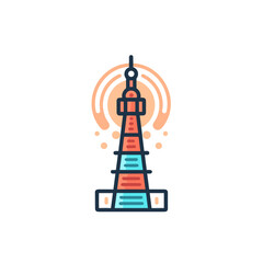 Antenna tower vector icon illustration