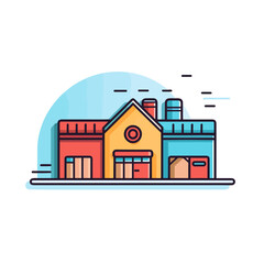 Obraz premium Warehouse building vector icon illustration