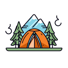 Camping tent vector icon illustration