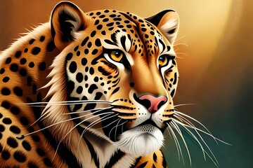 Leopard animal close face generated by AI tool