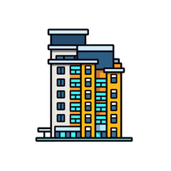 Apartment building vector icon illustration