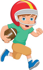 little boy playing american football