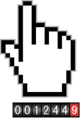 Clicks counter vector icon