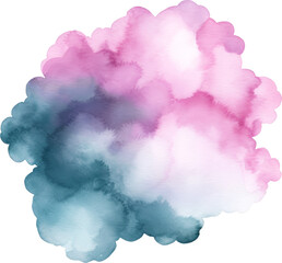 Cloud-shaped watercolor spot texture element On a transparent background
