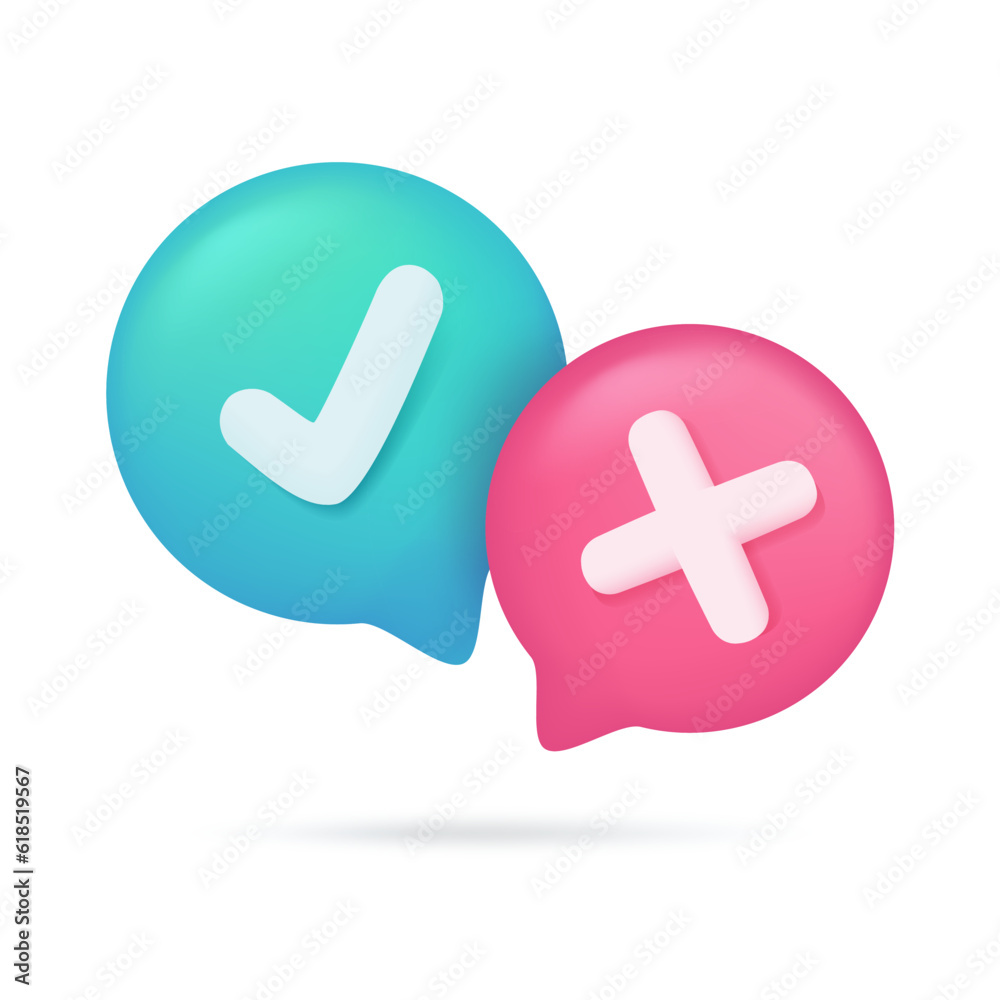 Poster 3d text box. speech bubble dialog dialogue. questions and answers