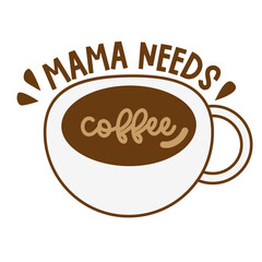 Coffee Hand drawn motivation lettering phrase in modern calligraphy style. Inspiration slogan for print and poster design. Vector illustration. . Vector illustration