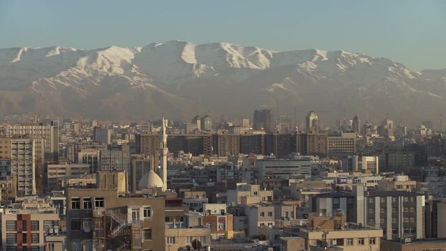 The landscape of the streets of Tehran, the capital city of Iran