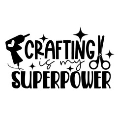 Crafting. Hand drawn motivation lettering phrase in modern calligraphy style. Inspiration slogan for print and poster design. Vector illustration. . Vector illustration