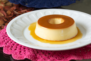 pudim de leite or condensed milk pudding, homemade delicious brazilian dessert recipe.