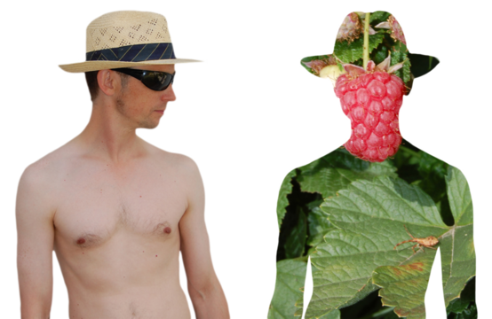 Man and Man with crimson face.