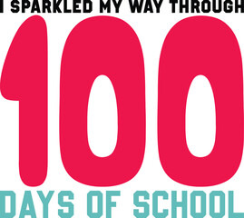 100 days of school svg design eps