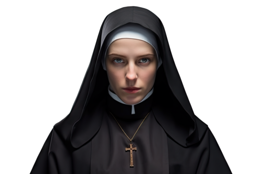 A nun isolated on transparent background - Generative AI