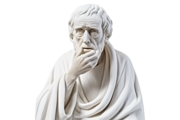A marble statue of philosopher isolated on transparent background - Fictional Person, Generative AI