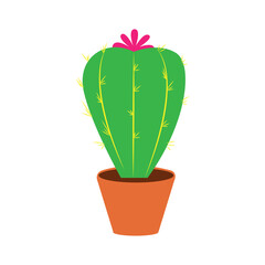 Cactus vector, clip art, and symbol. Flat design of plant  concept and simple design